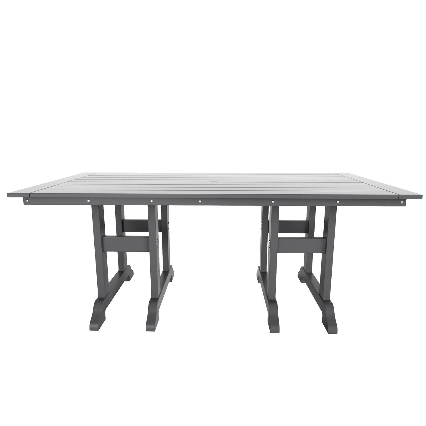 Ensemble de salle à manger d'extérieur Polytrends Laguna en PEHD, toutes saisons, avec table rectangulaire, fauteuils et banc (ensemble de 6 pièces)