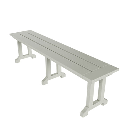 Ensemble de salle à manger d'extérieur Polytrends Laguna en PEHD, toutes saisons, avec table rectangulaire, fauteuils et banc (ensemble de 6 pièces)
