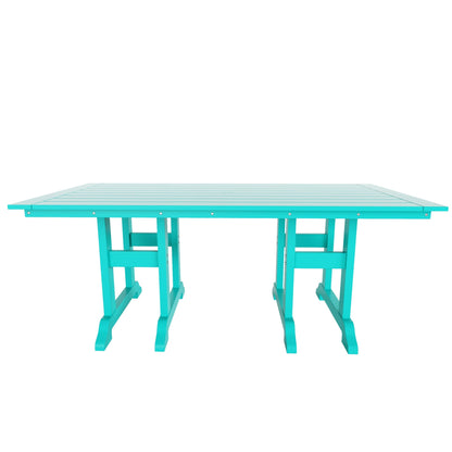 Ensemble de salle à manger d'extérieur Polytrends Laguna en PEHD, toutes saisons, avec table rectangulaire, fauteuils et banc (ensemble de 6 pièces)