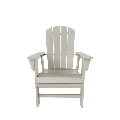 Chaises de salle à manger rectangulaires Adirondack Polytrends Laguna en PEHD, toutes saisons, avec table (ensemble de 7 pièces)