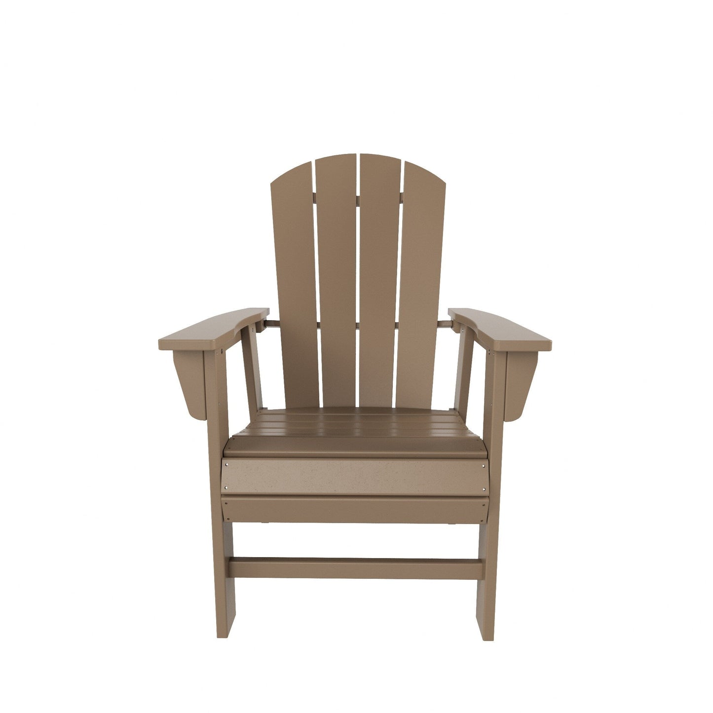 Chaises de salle à manger rectangulaires Adirondack Polytrends Laguna en PEHD, toutes saisons, avec table (ensemble de 7 pièces)