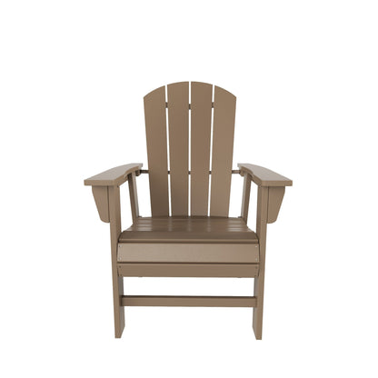 Chaises de salle à manger rectangulaires Adirondack Polytrends Laguna en PEHD, toutes saisons, avec table (ensemble de 7 pièces)