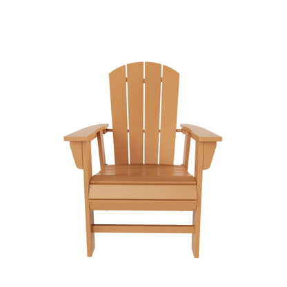 Chaises de salle à manger rectangulaires Adirondack Polytrends Laguna en PEHD, toutes saisons, avec table (ensemble de 7 pièces)