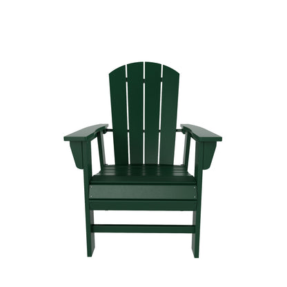 Chaises de salle à manger rectangulaires Adirondack Polytrends Laguna en PEHD, toutes saisons, avec table (ensemble de 7 pièces)