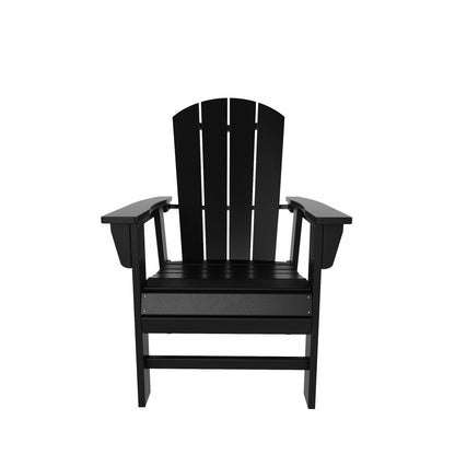 Chaises de salle à manger rectangulaires Adirondack Polytrends Laguna en PEHD, toutes saisons, avec table (ensemble de 7 pièces)