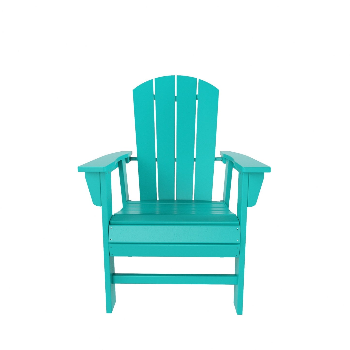 Chaises de salle à manger rectangulaires Adirondack Polytrends Laguna en PEHD, toutes saisons, avec table (ensemble de 7 pièces)