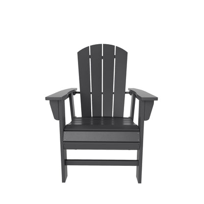 Chaises de salle à manger rectangulaires Adirondack Polytrends Laguna en PEHD, toutes saisons, avec table (ensemble de 7 pièces)