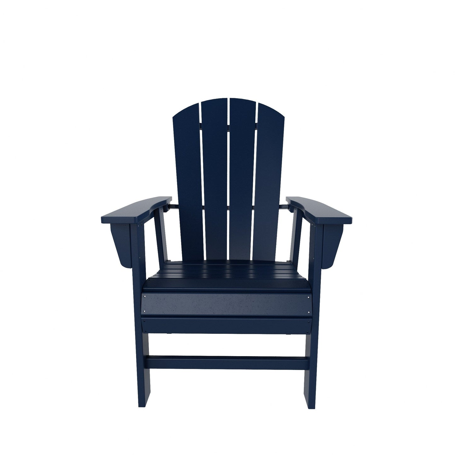 Chaises de salle à manger rectangulaires Adirondack Polytrends Laguna en PEHD, toutes saisons, avec table (ensemble de 7 pièces)