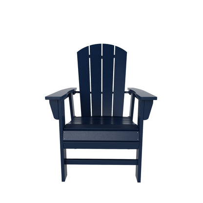 Chaises de salle à manger rectangulaires Adirondack Polytrends Laguna en PEHD, toutes saisons, avec table (ensemble de 7 pièces)