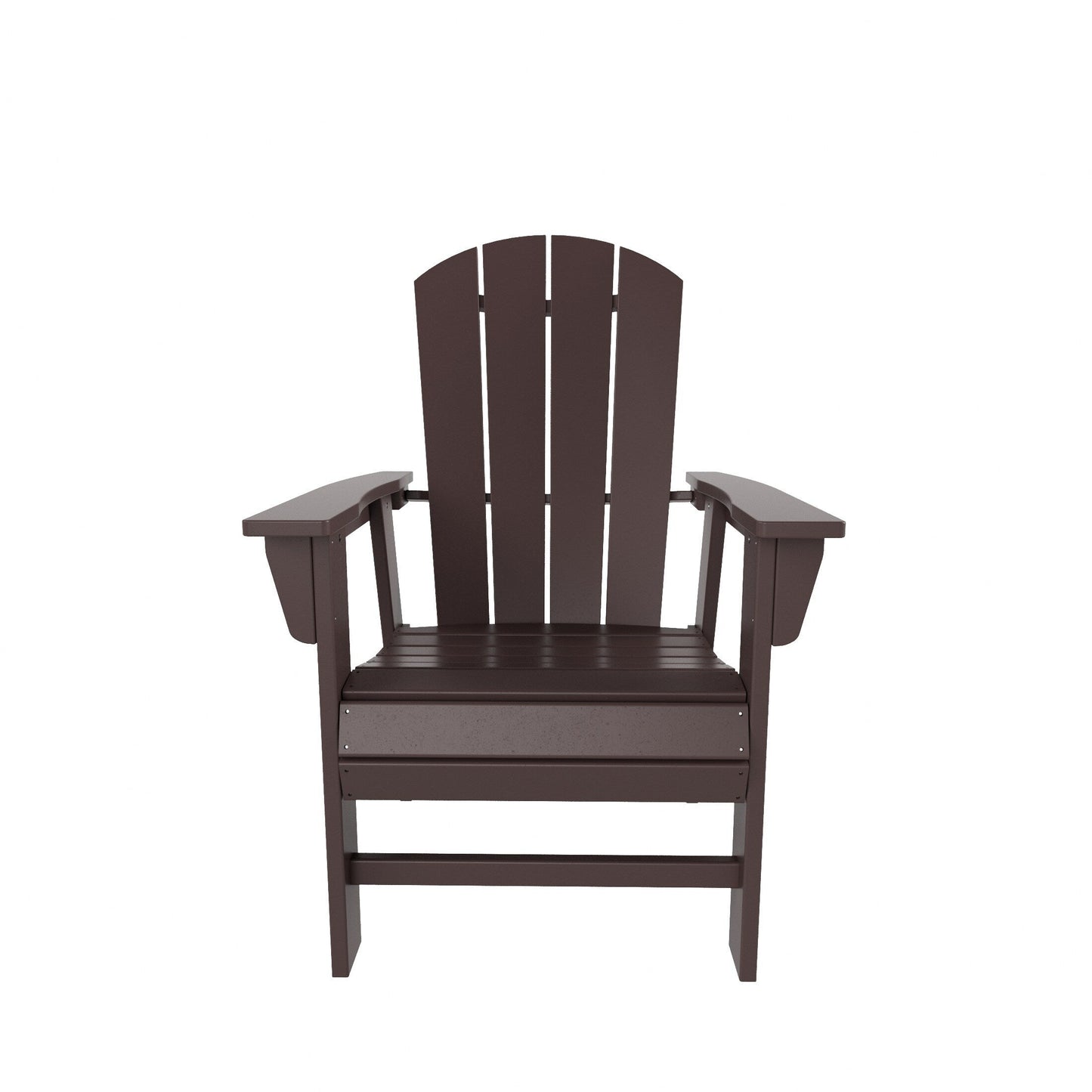 Chaises de salle à manger rectangulaires Adirondack Polytrends Laguna en PEHD, toutes saisons, avec table (ensemble de 7 pièces)