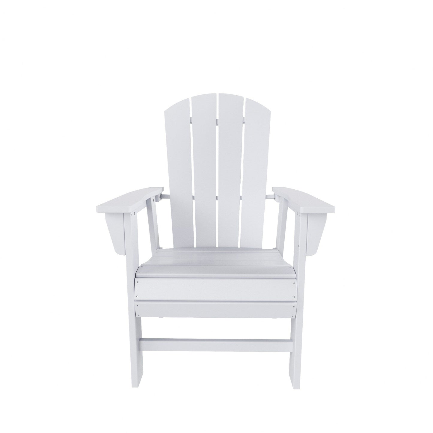 Chaises de salle à manger rectangulaires Adirondack Polytrends Laguna en PEHD, toutes saisons, avec table (ensemble de 7 pièces)