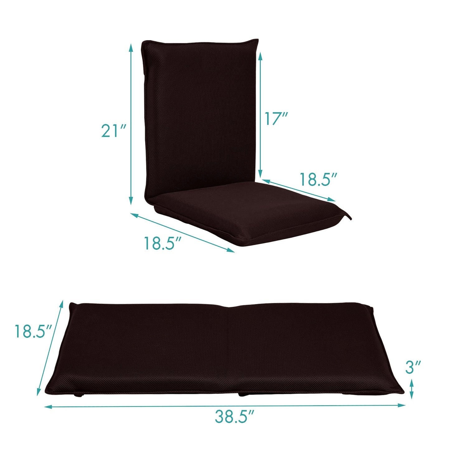 Chaise de sol réglable en maille, canapé de sol, chaise à 6 positions