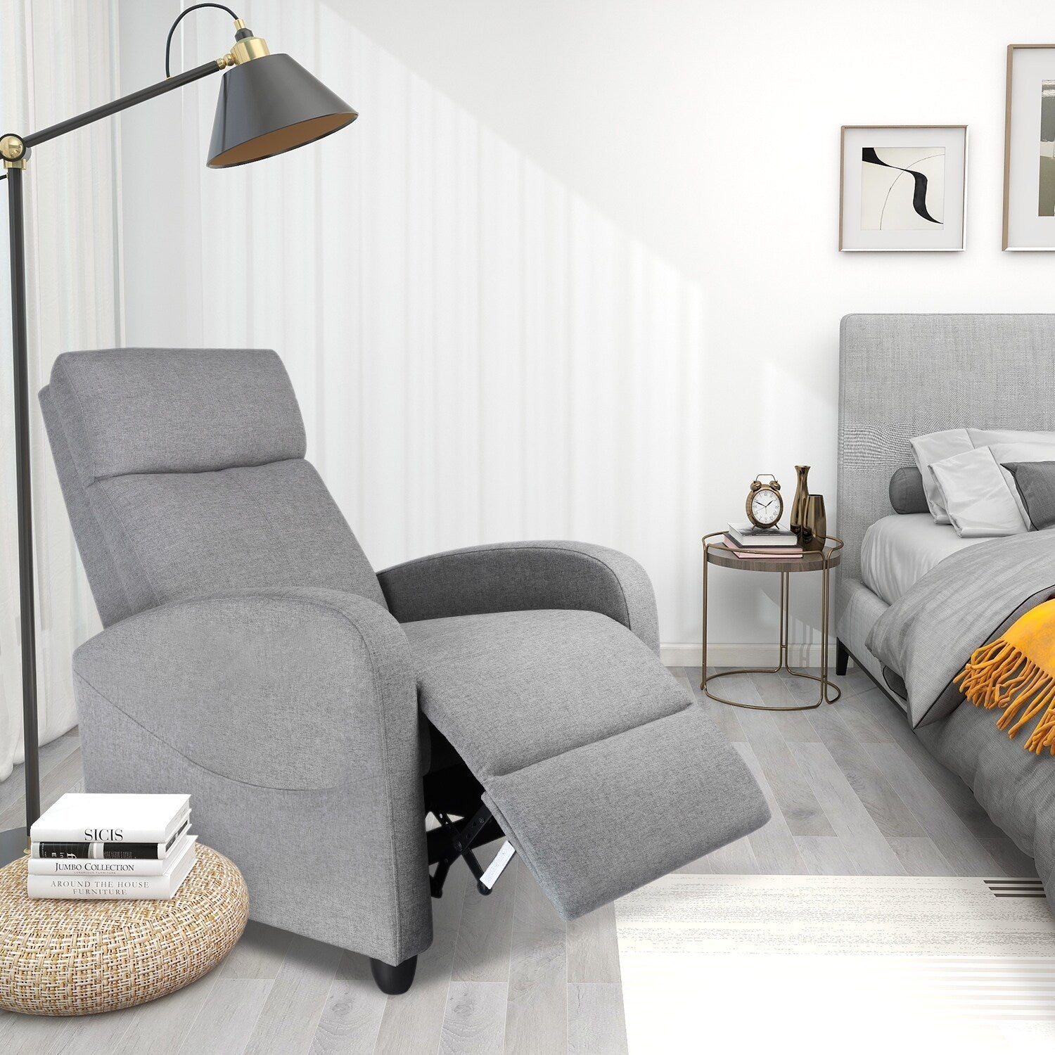 Fauteuil inclinable réglable avec 8 modes de massage et soutien lombaire pour la relaxation et le cinéma maison