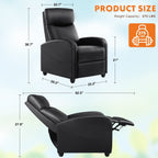 Fauteuil inclinable réglable avec 8 modes de massage et soutien lombaire pour la relaxation et le cinéma maison