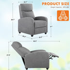 Fauteuil inclinable réglable avec 8 modes de massage et soutien lombaire pour la relaxation et le cinéma maison