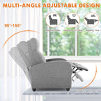 Fauteuil inclinable réglable avec 8 modes de massage et soutien lombaire pour la relaxation et le cinéma maison