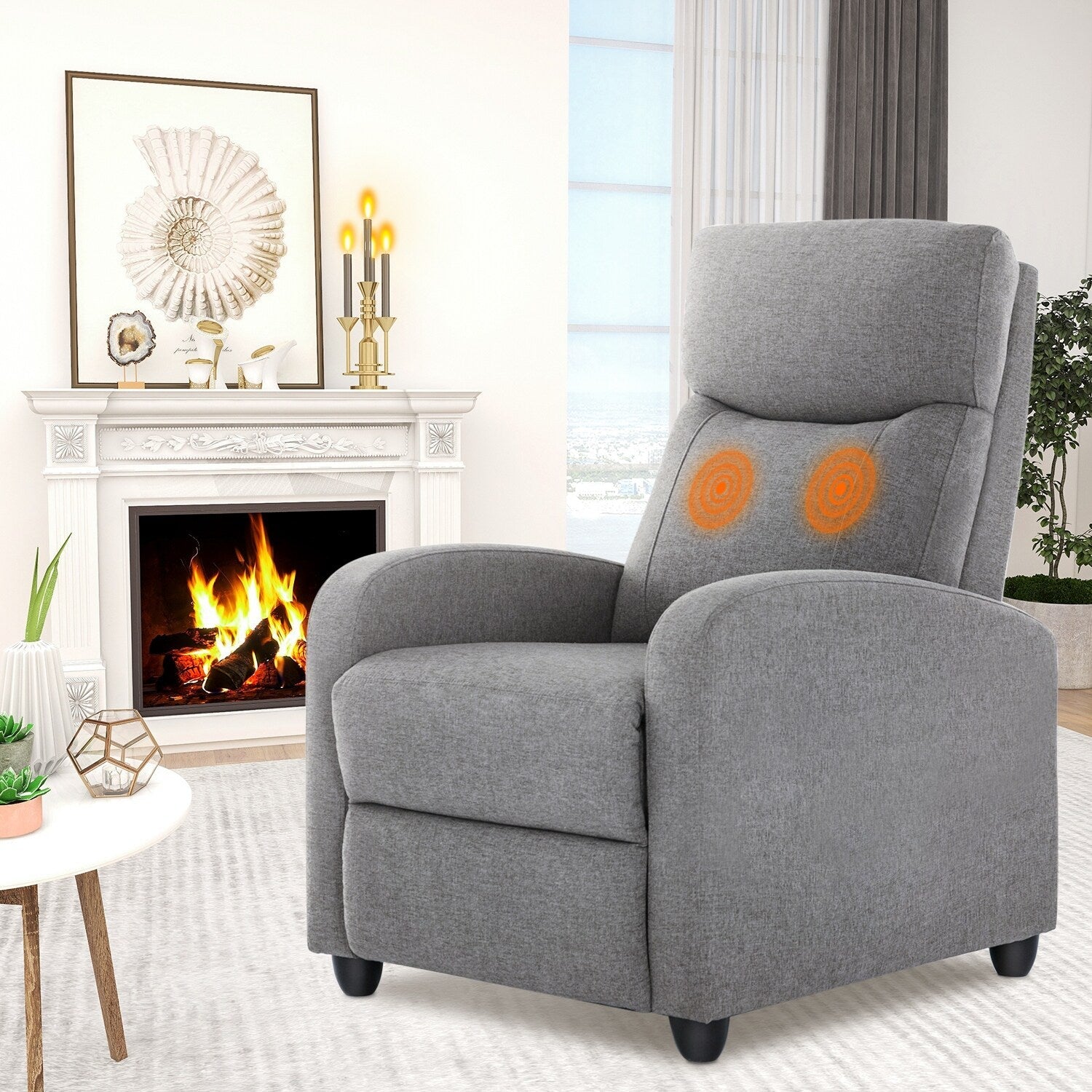 Fauteuil inclinable réglable avec 8 modes de massage et soutien lombaire pour la relaxation et le cinéma maison