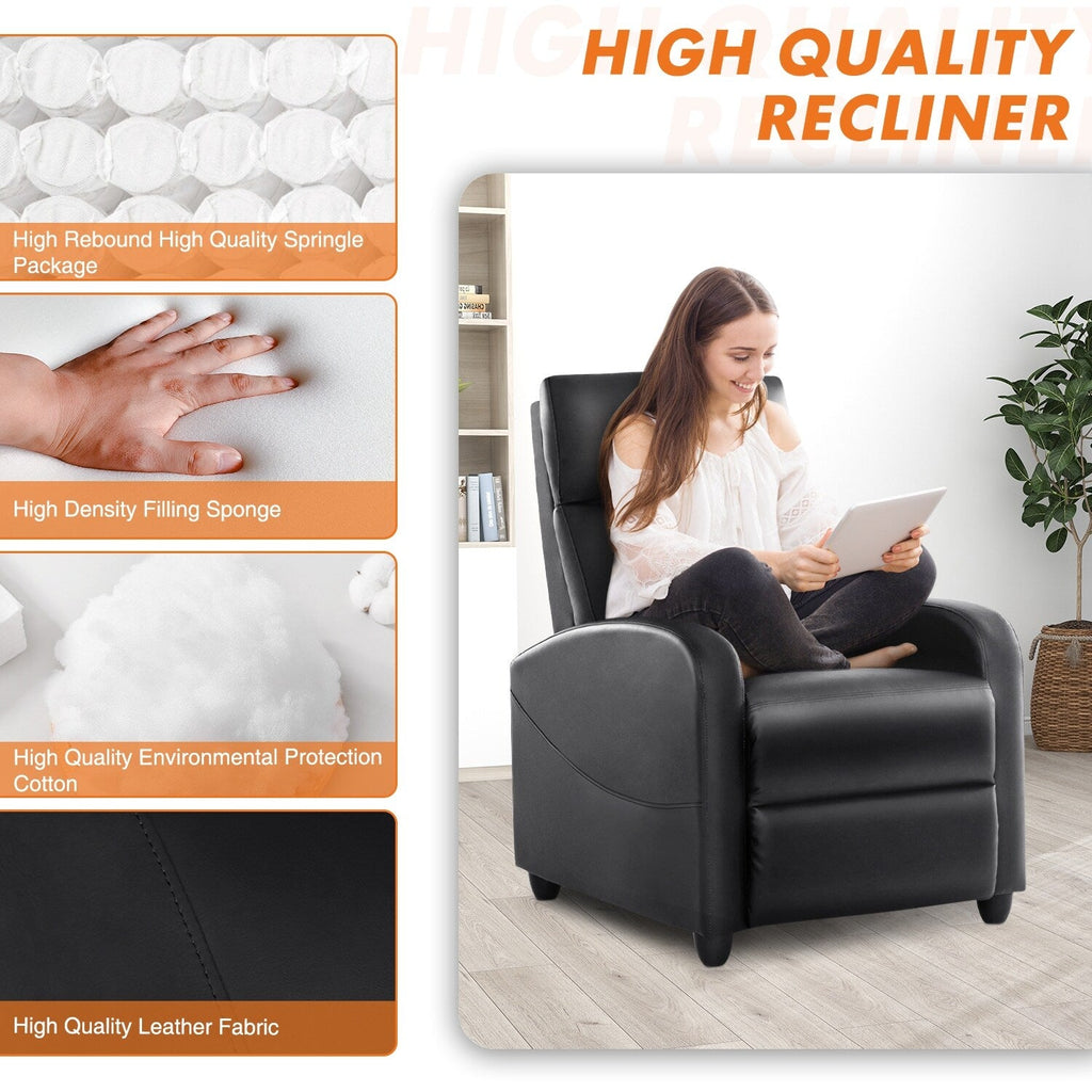 Fauteuil inclinable réglable avec 8 modes de massage et soutien lombaire pour la relaxation et le cinéma maison