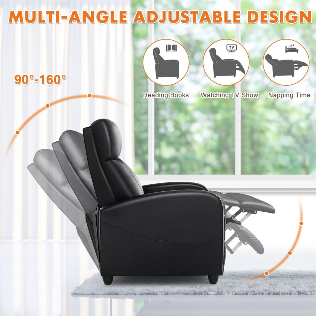 Fauteuil inclinable réglable avec 8 modes de massage et soutien lombaire pour la relaxation et le cinéma maison