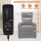 Fauteuil inclinable réglable avec 8 modes de massage et soutien lombaire pour la relaxation et le cinéma maison