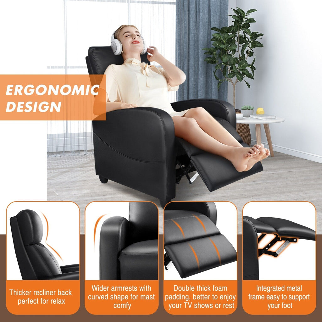 Fauteuil inclinable réglable avec 8 modes de massage et soutien lombaire pour la relaxation et le cinéma maison
