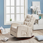 Fauteuil inclinable réglable pour balcon et tatami, dossier haut, pieds en bois massif, poches latérales