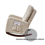 Fauteuil inclinable réglable pour balcon et tatami, dossier haut, pieds en bois massif, poches latérales