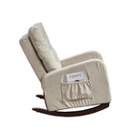 Fauteuil inclinable réglable pour balcon et tatami, dossier haut, pieds en bois massif, poches latérales