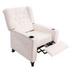 Fauteuil inclinable à dossier réglable et à oreilles, fauteuil clouté, grand canapé rembourré
