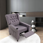 Fauteuil inclinable à dossier réglable et à oreilles, fauteuil clouté, grand canapé rembourré