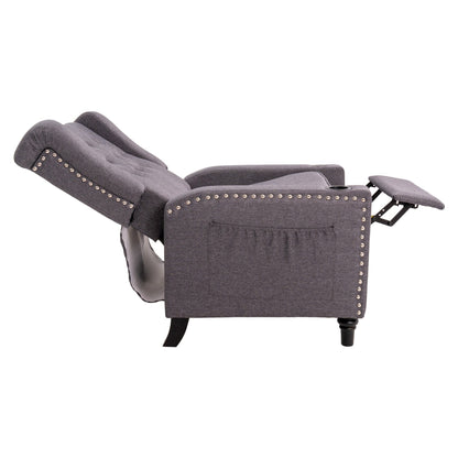 Fauteuil inclinable à dossier réglable et à oreilles, fauteuil clouté, grand canapé rembourré
