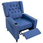Fauteuil inclinable à dossier réglable et à oreilles, fauteuil clouté, grand canapé rembourré