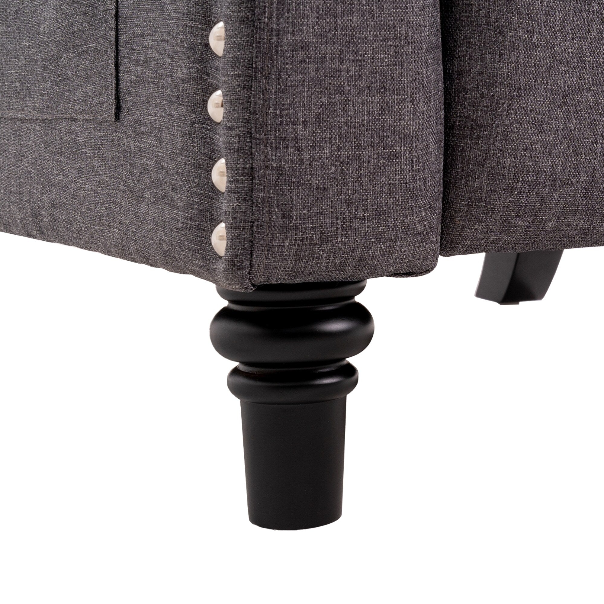 Fauteuil inclinable à dossier réglable et à oreilles, fauteuil clouté, grand canapé rembourré