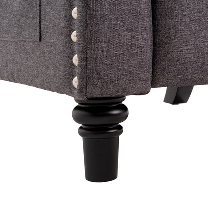Fauteuil inclinable à dossier réglable et à oreilles, fauteuil clouté, grand canapé rembourré