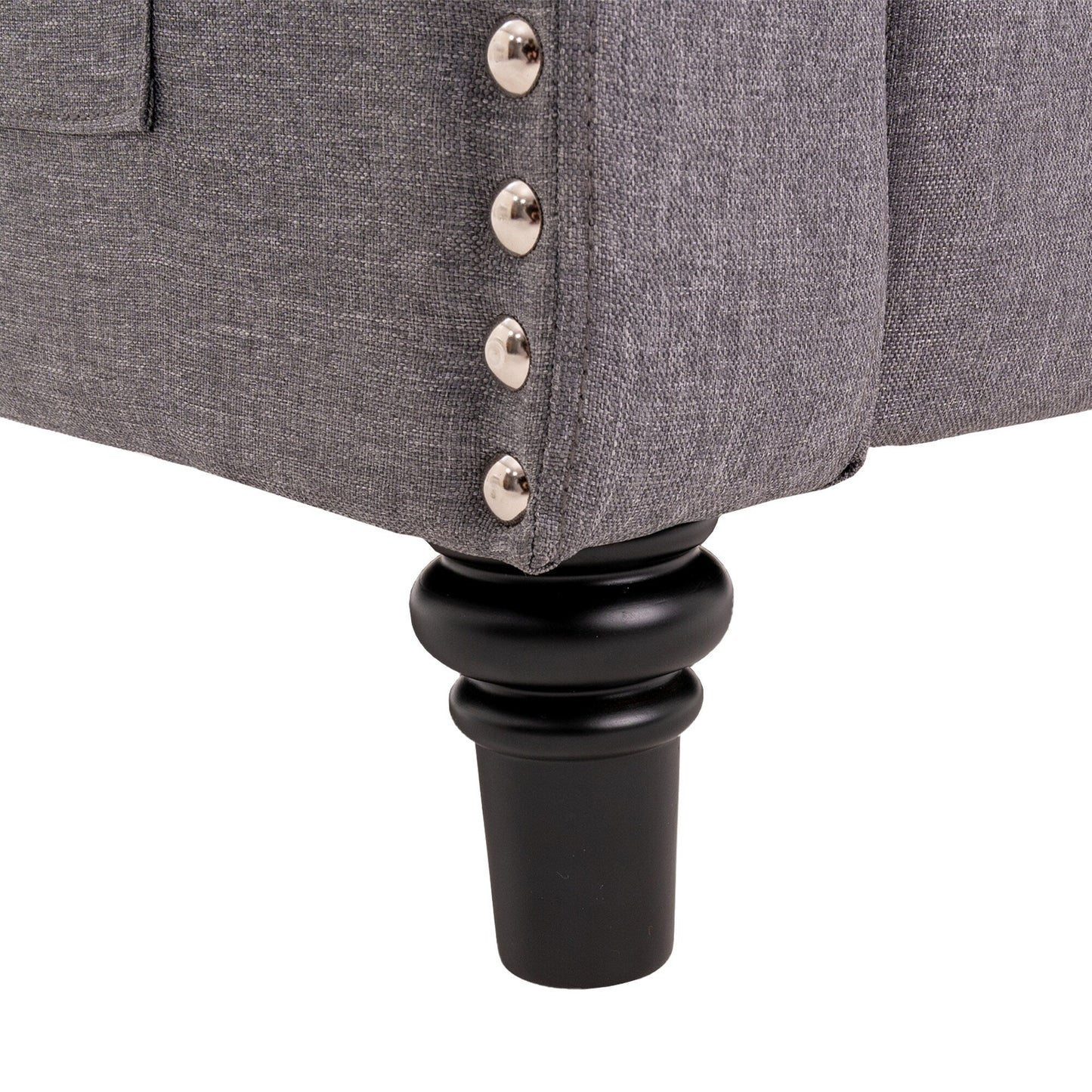 Fauteuil inclinable à dossier réglable et à oreilles, fauteuil clouté, grand canapé rembourré