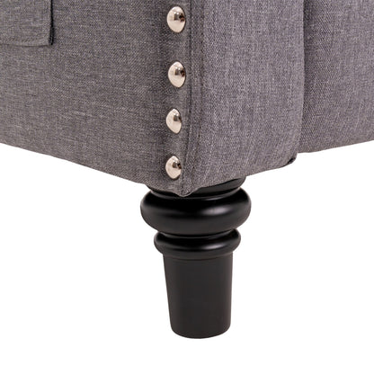 Fauteuil inclinable à dossier réglable et à oreilles, fauteuil clouté, grand canapé rembourré