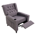 Fauteuil inclinable à dossier réglable et à oreilles, fauteuil clouté, grand canapé rembourré