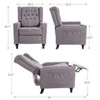 Fauteuil inclinable à dossier réglable et à oreilles, fauteuil clouté, grand canapé rembourré