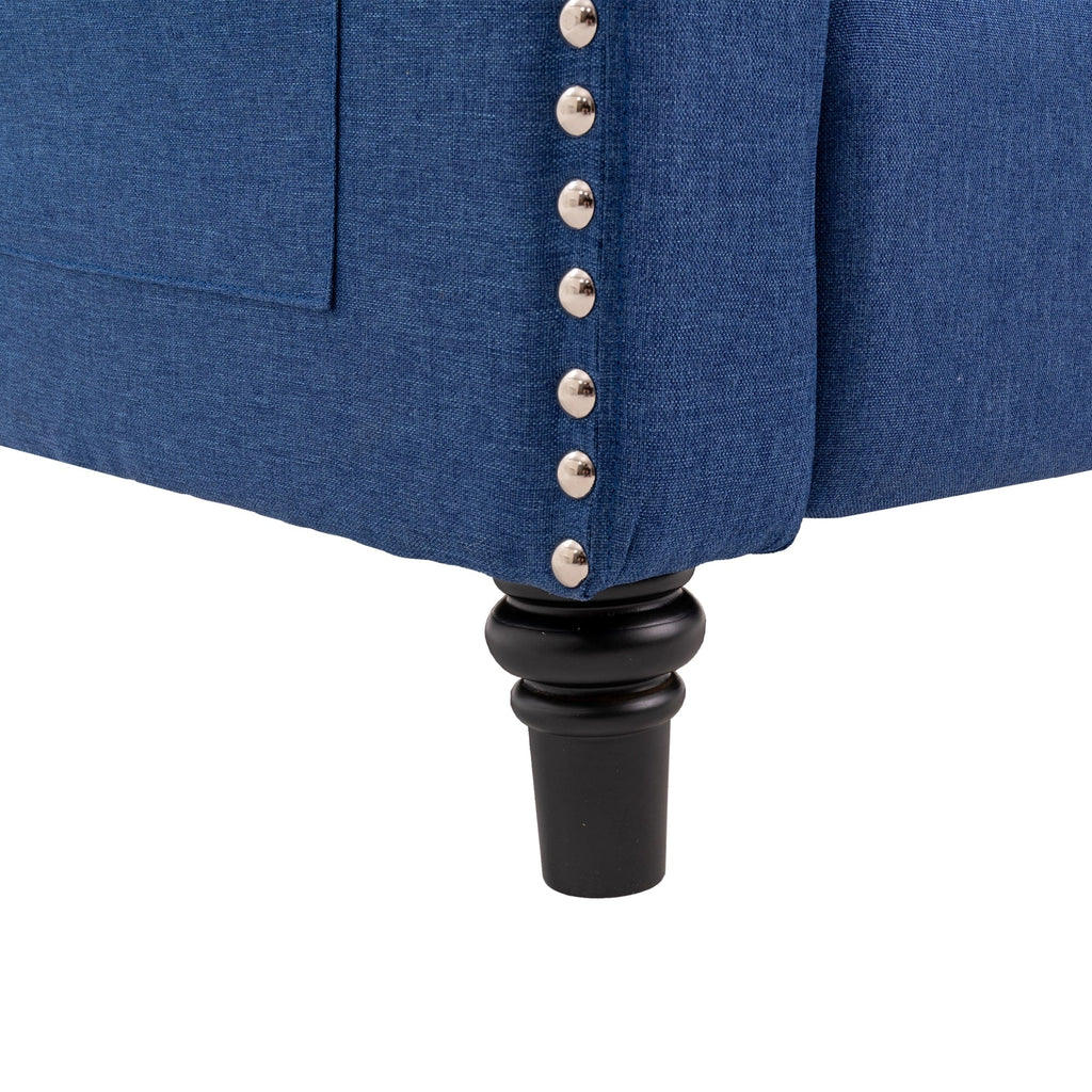 Fauteuil inclinable à dossier réglable et à oreilles, fauteuil clouté, grand canapé rembourré