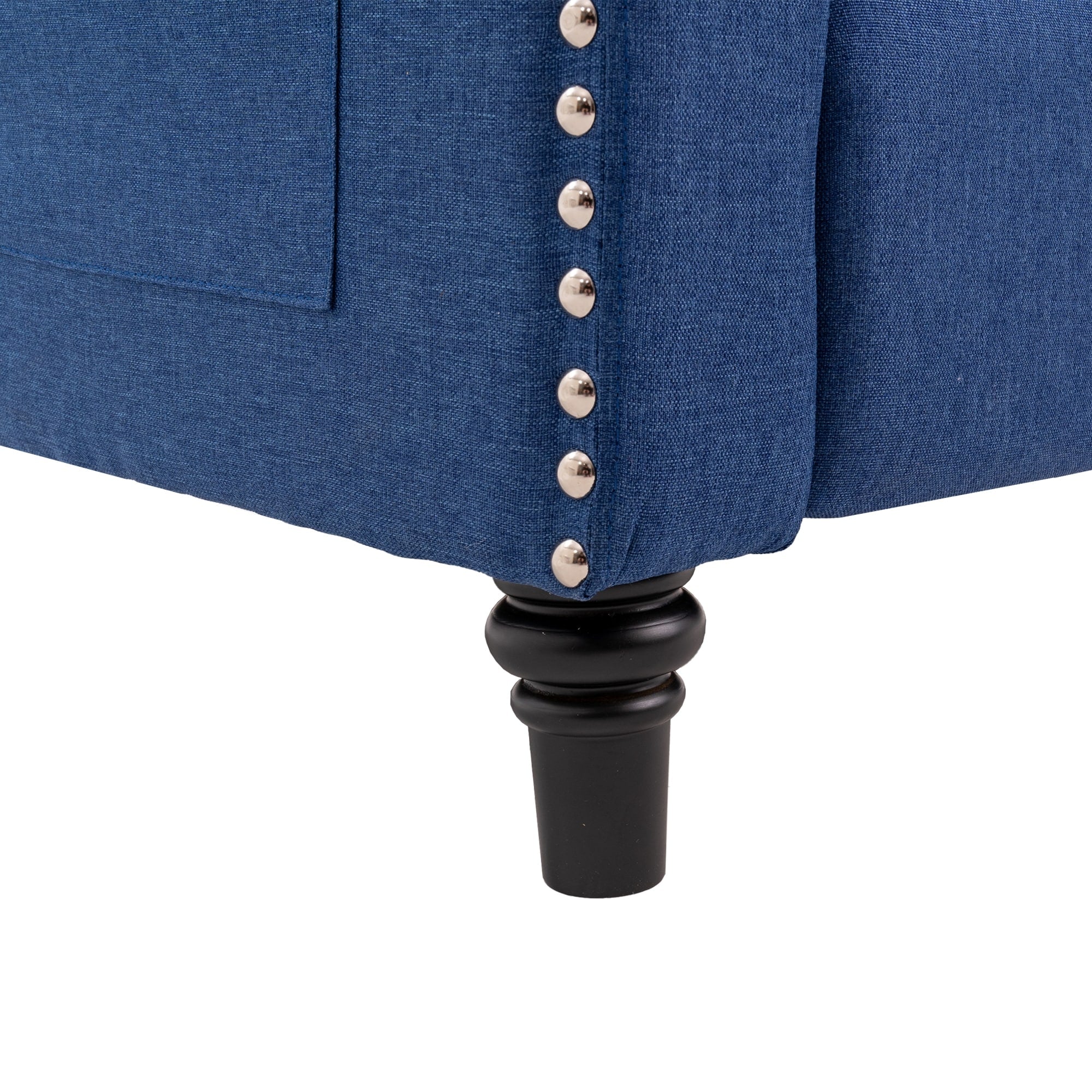 Fauteuil inclinable à dossier réglable et à oreilles, fauteuil clouté, grand canapé rembourré