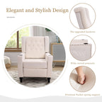 Fauteuil inclinable à dossier réglable et à oreilles, fauteuil clouté, grand canapé rembourré