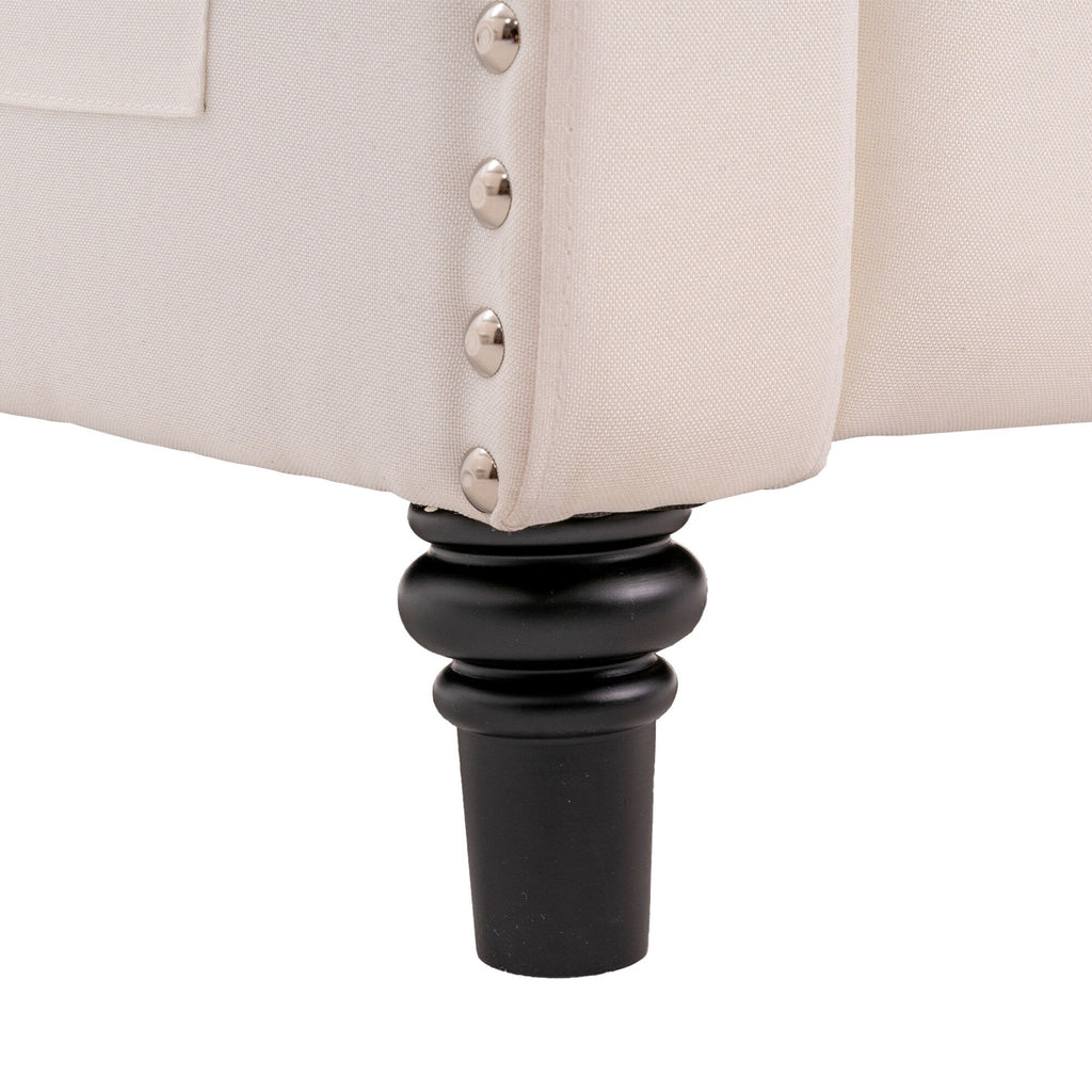 Fauteuil inclinable à dossier réglable et à oreilles, fauteuil clouté, grand canapé rembourré