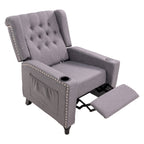 Fauteuil inclinable à dossier réglable et à oreilles, fauteuil clouté, grand canapé rembourré