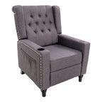 Fauteuil inclinable à dossier réglable et à oreilles, fauteuil clouté, grand canapé rembourré