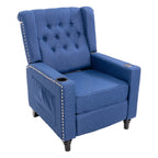 Fauteuil inclinable à dossier réglable et à oreilles, fauteuil clouté, grand canapé rembourré