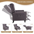 Fauteuil inclinable à dossier réglable et à oreilles, fauteuil clouté, grand canapé rembourré