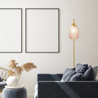 Applique murale rétro Adrienne River of Goods en verre rose et métal - 5,375 x 8,625 x 32,25