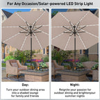 Ainfox 10ft Patio Umbrella with Lights Outdoor Solar Umbrella without Base