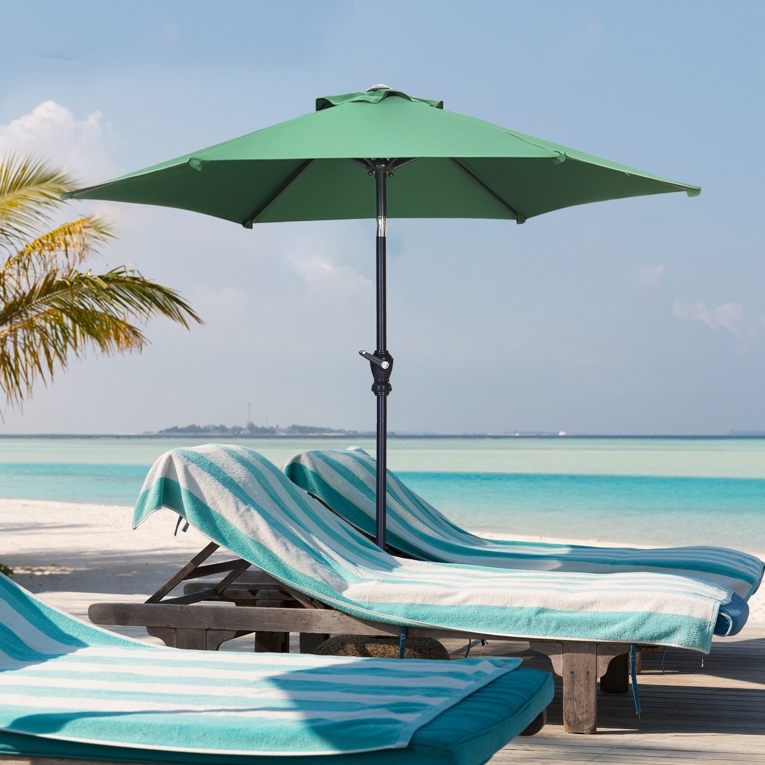 Parasol de terrasse Ainfox de 2,3 m, parasol d'extérieur inclinable multicolore sans base