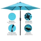 Parasol de terrasse Ainfox de 2,3 m, parasol d'extérieur inclinable multicolore sans base